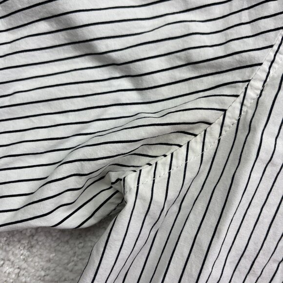 Y2K Avirex  Button Up Shirt Mens XL Short Sleeve Striped White Grunge Graphic** - Picture 8 of 15